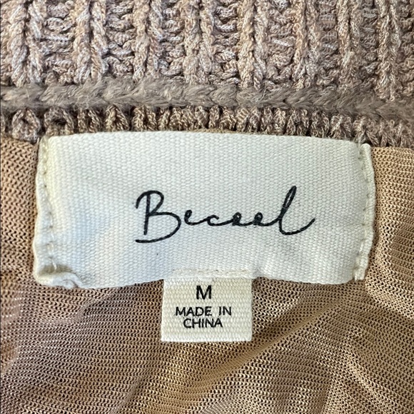 Becaal Tan Sweater Knit Pencil Skirt - Picture 3 of 4